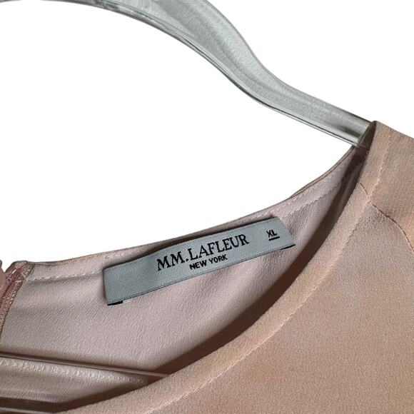 MM Lafleur The Jessica Dress Brushstroke Size XL 100% Silk Peach Salmon Career - Picture 8 of 15